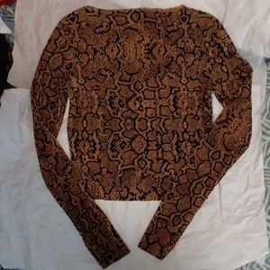 Snake Print Long Sleeve Top